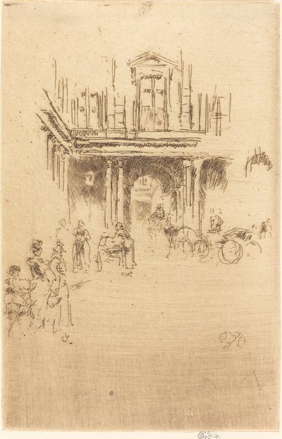 皇家宫殿的一角，约18831886年。 作者 詹姆斯·阿博特·麦克尼尔·惠斯勒