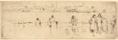 堤岸上的素描，约1884-1886年。 作者 詹姆斯·阿博特·麦克尼尔·惠斯勒