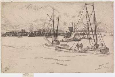 阿姆斯特丹，来自Tolhuis，1863年。 作者 詹姆斯·阿博特·麦克尼尔·惠斯勒