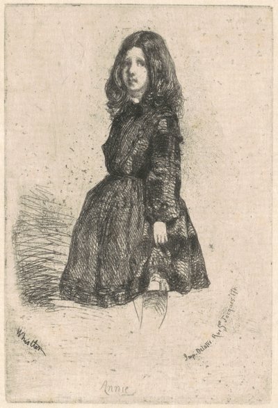 安妮，约1857年。 作者 詹姆斯·阿博特·麦克尼尔·惠斯勒