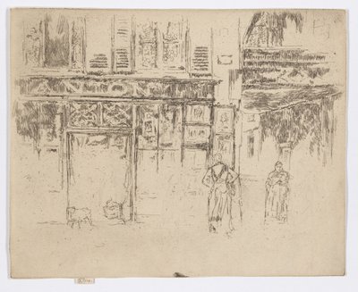 安东尼的印刷店，塞纳河街，约 1892-93 年（蚀刻版画；纸上墨水） 作者 詹姆斯·阿博特·麦克尼尔·惠斯勒