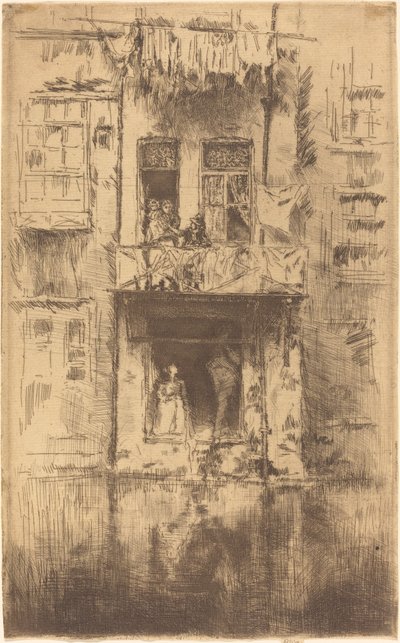 阳台，阿姆斯特丹，1889年。 作者 詹姆斯·阿博特·麦克尼尔·惠斯勒