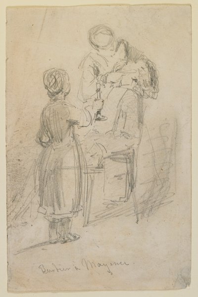 巴比耶在美因茨，1858年。 作者 詹姆斯·阿博特·麦克尼尔·惠斯勒