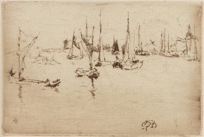 Barges, Dordrecht, 1884. 作者 詹姆斯·阿博特·麦克尼尔·惠斯勒