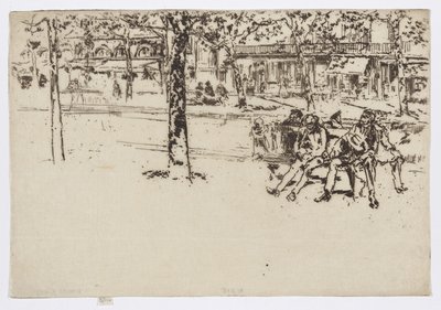 巴黎波瓦索尼埃大道，约 1892-93 年（蚀刻版画；纸上墨水） 作者 詹姆斯·阿博特·麦克尼尔·惠斯勒