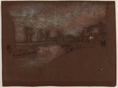 Campo Sta.玛尔塔--冬季的夜晚，1879-1880。 作者 詹姆斯·阿博特·麦克尼尔·惠斯勒
