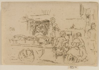孩子们的水果车，1887年。 作者 詹姆斯·阿博特·麦克尼尔·惠斯勒