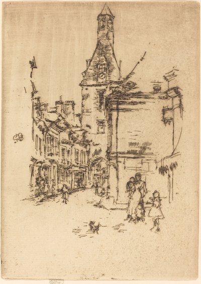 钟楼，昂布瓦兹，1888年。 作者 詹姆斯·阿博特·麦克尼尔·惠斯勒