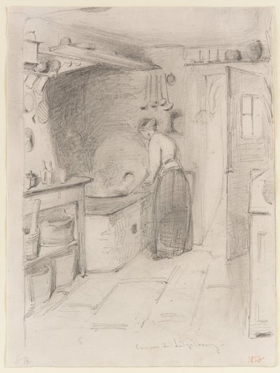 鲁塞尔堡的美食，1858年。 作者 詹姆斯·阿博特·麦克尼尔·惠斯勒