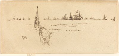 浸泡旗帜，1887年。 作者 詹姆斯·阿博特·麦克尼尔·惠斯勒