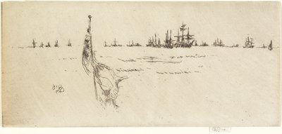 浸泡国旗，1887年 作者 詹姆斯·阿博特·麦克尼尔·惠斯勒