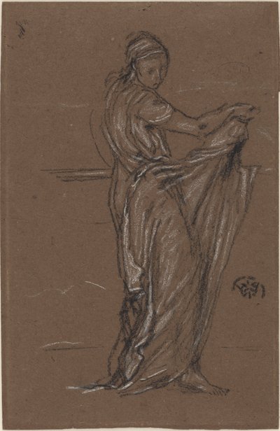 悬垂的女性形象，1870-1873。 作者 詹姆斯·阿博特·麦克尼尔·惠斯勒