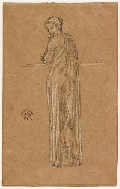 垂挂的人物站立，1870-1873年。 作者 詹姆斯·阿博特·麦克尼尔·惠斯勒