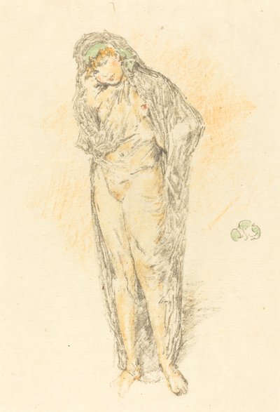 垂头丧气的人物，站立，1891年。 作者 詹姆斯·阿博特·麦克尼尔·惠斯勒
