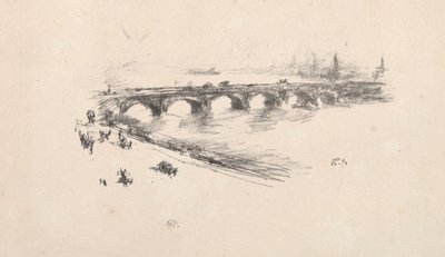 晚上，小滑铁卢桥，1896年。 作者 詹姆斯·阿博特·麦克尼尔·惠斯勒