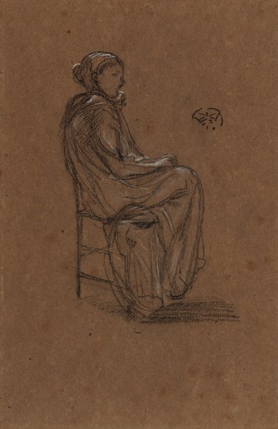 女性形象，坐着，1870-1873。 作者 詹姆斯·阿博特·麦克尼尔·惠斯勒