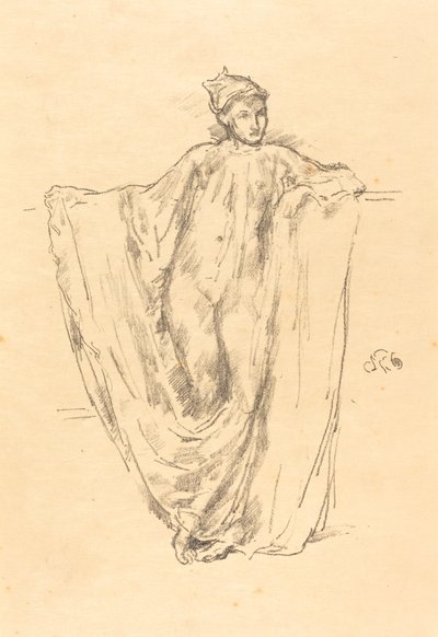 人物研究，1894年。 作者 詹姆斯·阿博特·麦克尼尔·惠斯勒