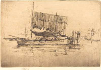 渔船，1880年。 作者 詹姆斯·阿博特·麦克尼尔·惠斯勒