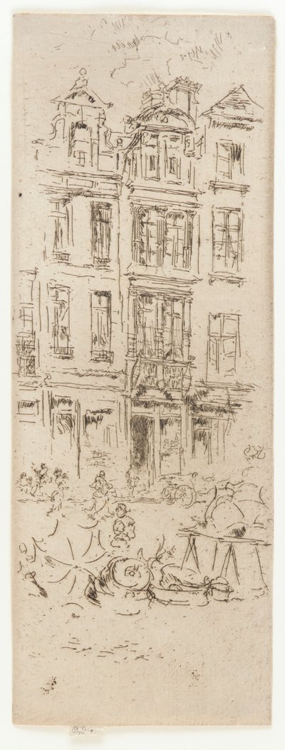 布鲁塞尔花卉市场，1887年。 作者 詹姆斯·阿博特·麦克尼尔·惠斯勒