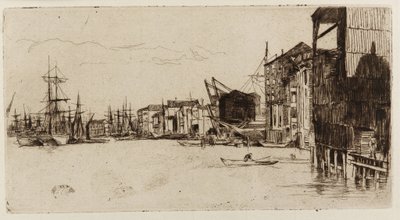 自由贸易码头，1877年。 作者 詹姆斯·阿博特·麦克尼尔·惠斯勒