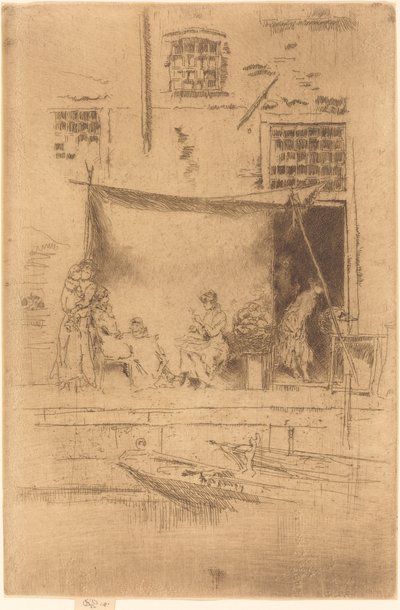 水果摊位，1880年。 作者 詹姆斯·阿博特·麦克尼尔·惠斯勒