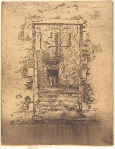 花园，1880年。 作者 詹姆斯·阿博特·麦克尼尔·惠斯勒