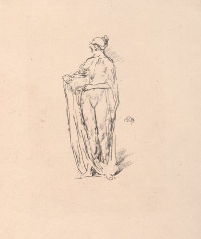 带碗的女孩，1895年。 作者 詹姆斯·阿博特·麦克尼尔·惠斯勒