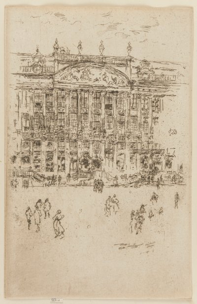 大广场，布鲁塞尔，1887年。 作者 詹姆斯·阿博特·麦克尼尔·惠斯勒