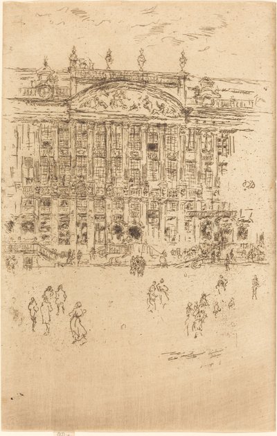 大广场，布鲁塞尔，1887年。 作者 詹姆斯·阿博特·麦克尼尔·惠斯勒