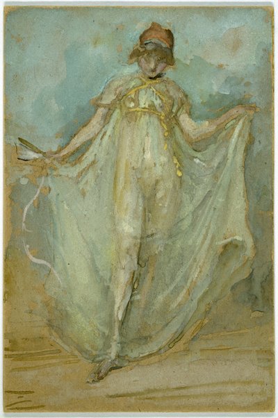 绿色和蓝色：舞者，约1893年 作者 詹姆斯·阿博特·麦克尼尔·惠斯勒