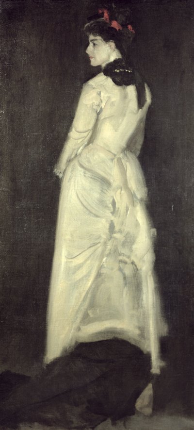 肉色和黑的和谐：路易斯乔普林小姐的肖像（1843-1933） 作者 詹姆斯·阿博特·麦克尼尔·惠斯勒