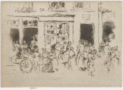 1887年布鲁塞尔高街（纸上蚀刻） 作者 詹姆斯·阿博特·麦克尼尔·惠斯勒