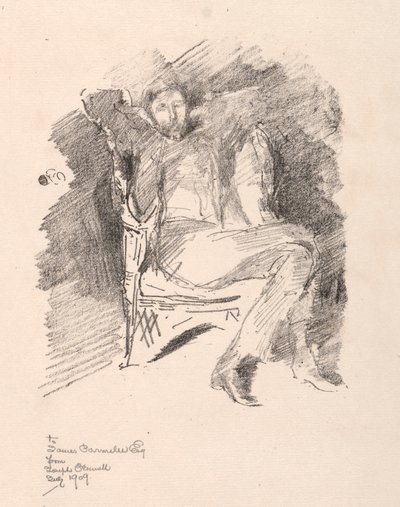 约瑟夫·潘内尔（Joseph Pennell），1896年第2号。 作者 詹姆斯·阿博特·麦克尼尔·惠斯勒