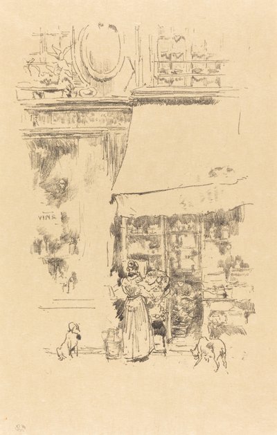格林奈尔街的水果店，1894年。 作者 詹姆斯·阿博特·麦克尼尔·惠斯勒
