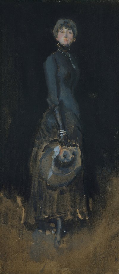 穿灰色衣服的女士，约1883年。 作者 詹姆斯·阿博特·麦克尼尔·惠斯勒