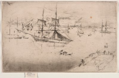 泻湖：1886年中午。 作者 詹姆斯·阿博特·麦克尼尔·惠斯勒