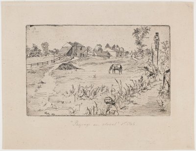 有马的风景，1859年。 作者 詹姆斯·阿博特·麦克尼尔·惠斯勒