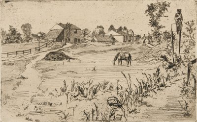 有马的风景，1859年。 作者 詹姆斯·阿博特·麦克尼尔·惠斯勒