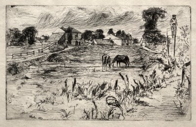 马的风景，1859年。 作者 詹姆斯·阿博特·麦克尼尔·惠斯勒