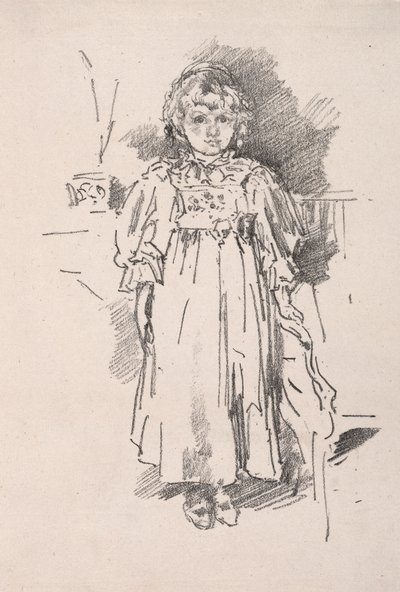 Little Evelyn，1896年。 作者 詹姆斯·阿博特·麦克尼尔·惠斯勒
