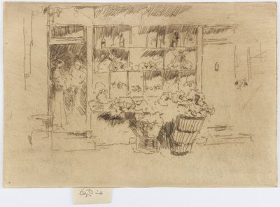小杂货店，切尔西，约 1884-86 年（蚀刻版画；纸上墨水） 作者 詹姆斯·阿博特·麦克尼尔·惠斯勒