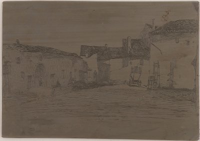 利弗敦。来自自然的十二幅蚀刻画之一，1858年。 作者 詹姆斯·阿博特·麦克尼尔·惠斯勒