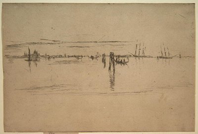 长湖，约1879-80（纸上蚀刻和碳墨）。 作者 詹姆斯·阿博特·麦克尼尔·惠斯勒