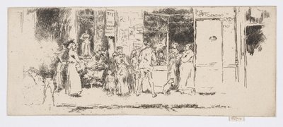 塞纳河街报摊，约 1892-93 年（蚀刻版画；纸上墨迹） 作者 詹姆斯·阿博特·麦克尼尔·惠斯勒