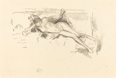 裸体模特，躺着，1893年。 作者 詹姆斯·阿博特·麦克尼尔·惠斯勒