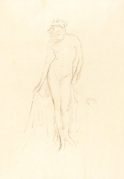 裸体模特，站立，约1891年。 作者 詹姆斯·阿博特·麦克尼尔·惠斯勒