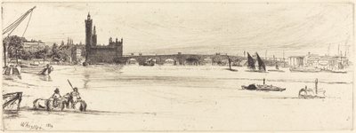老威斯敏斯特桥，1859年。 作者 詹姆斯·阿博特·麦克尼尔·惠斯勒