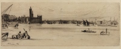 老威斯敏斯特桥，1859年。 作者 詹姆斯·阿博特·麦克尼尔·惠斯勒