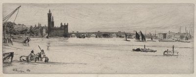 老威斯敏斯特桥，1859年。 作者 詹姆斯·阿博特·麦克尼尔·惠斯勒