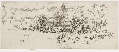 万神殿，卢森堡花园，c.1892-93（纸上蚀刻） 作者 詹姆斯·阿博特·麦克尼尔·惠斯勒